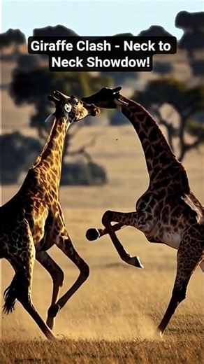 Giraffe Battle: Nature’s Neck Fight for Dominance #shorts