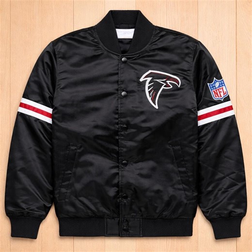 Atlanta Falcons Black Satin Varsity Bomber Jacket – NFL Streetwear Apparel - Etsy