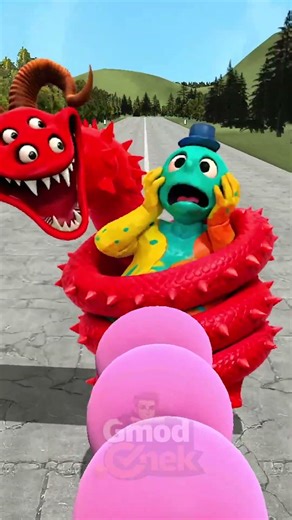 Doughman and Sonic 2D vs 3D Hungry Worm in Garry's Mod !