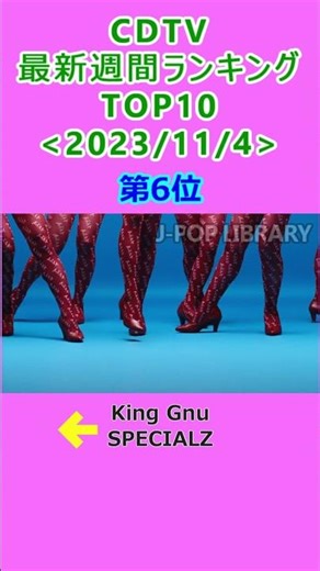 CDTV 週間ランキング 2023/11/4付 TOP10 #J-POP #cdtv