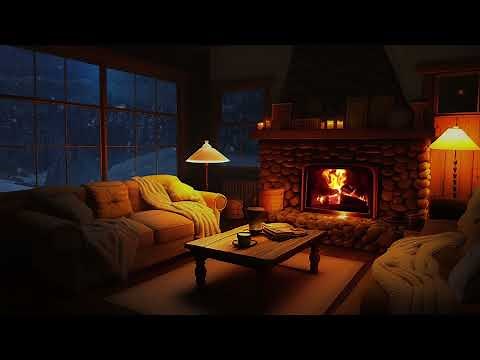 Cozy Cabin Snow Storm | 8 Hours of Relaxation