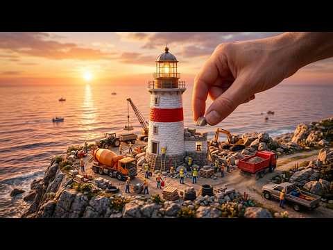 DIY Mini Lighthouse Rescue & Full Restoration | Storm Emergency | Miniature Restoration Project