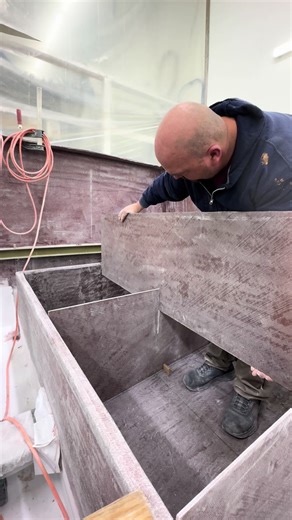 How we put baffles in the fuel tanks. #boatbuild #boatbuilding #boatbuilder #fyp #dsboatworks