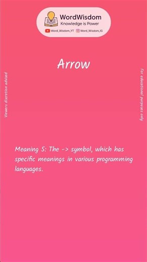 What does "Arrow" mean? | English vocabulary shorts | #arrow #wordwisdom