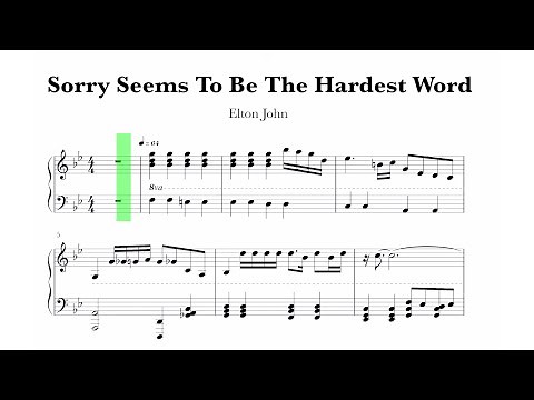Elton John - Sorry Seems To Be The Hardest Word Sheet Music