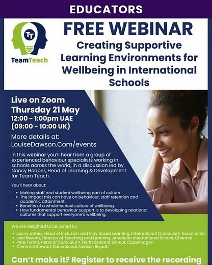 Supporting Wellbeing in International Schools | Team Teach Webinar