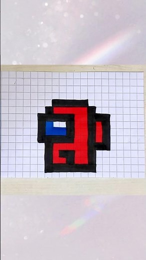 How to draw among us with pixel art step by step❤️#pixelart