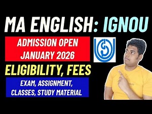 IGNOU MA English Admission Open January 2026| IGNOU MAEG Course Details 2026: Eligibility, Fees,Exam