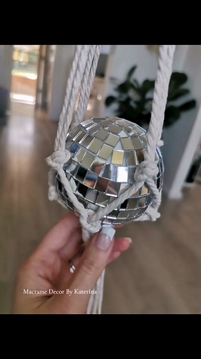 DIY Macrame Disco Ball Hanger Tutorial