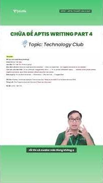 CHỮA ĐỀ APTIS WRITING PART 4 TOPIC TECHNOLOGY CLUB PHẦN 2 | EDULIFE
