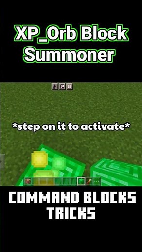 Minecraft Xp Orb Block Summoner Command Blocks Tricks #shorts