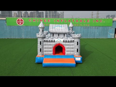 Commercial Gray Inflatable Castle Bounce House from Chinee Inflatables T2-8121