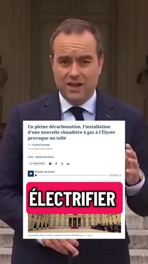 🔴 L’Élysée a installé il y a quelques mois une chaudière à gaz d’une valeur de 100 000 €, Sébastien Lecornu a annoncé il y a quelques jours son plan d’électrification pour réduire la part des énergies fossiles en France. Le coût des travaux pour installer un chauffage électrique avec de la tuyauterie coûterait beaucoup trop cher. L’Élysée est donc chauffé avec une pompe à chaleur et une chaudière à gaz.