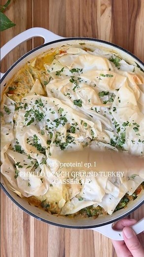 Phyllo Dough Ground Turkey Casserole #phyllo #healthydinner #casserole