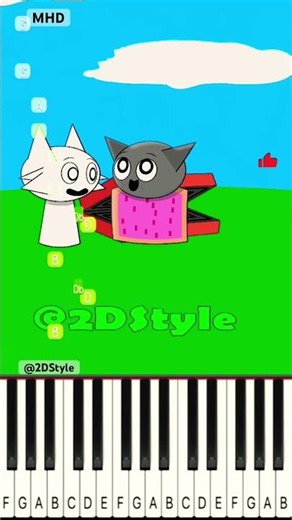 Sprunki 🌈 Wenda Turns Gray into Nyan Cat! @2dstyle - Piano Tutorial