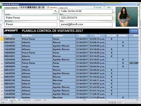 Plantilla de Control de Acceso, planilla de visitantes en Excel