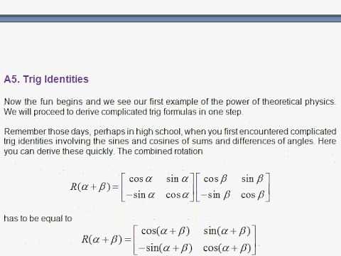 A5. The Rotation Matrix and Trig Identities