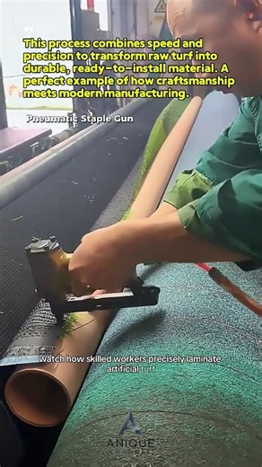 Mastering Turf Fabric Lamination Process | #FactoryLife #USAIndustry #Shorts