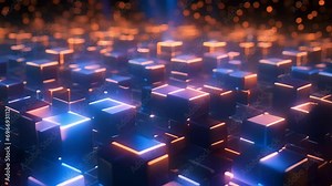 An intricate network of secure and transparent blocks, providing an unbreakable backbone for the storage and processing of data in AGI systems powered by blockchain technology.