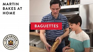 80K views · 1.2K reactions | This time around, Martin and Arlo are baking in King Arthur's new photo studio! They're showing you how to make classic French baguettes, from the mix to shaping, scoring, and baking. Get pro tips for crusty success and follow along with the recipe: https://bakewith.us/ClassicBaguettes | King Arthur Baking Company | Facebook