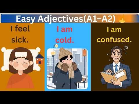 📘Learn & Speak English With Fun | 25 Easy Adjectives for Beginners (A1–A2) 🔥