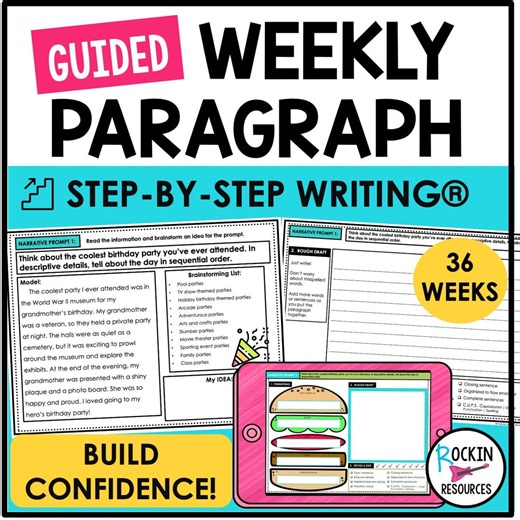 GUIDED WEEKLY PARAGRAPH Writing - Paragraph of the Week - Step-by-step Paragraph Writing - Etsy