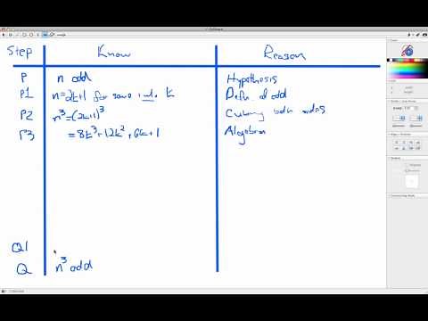 Direct proofs of conditional statements using know-show tables (part 1) (Screencast 1.2.2)