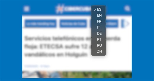 How the new language selector works on the CiberCuba website