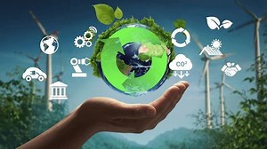 Circular economyinfoinforaphic wheel cyclical international global elements circle earth sustainability development ecology.