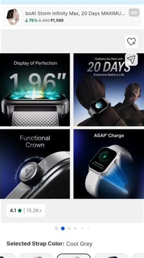 boAt Storm Infinity Plus, 20 Days BIG Battery, ASAP Charge, 1.96