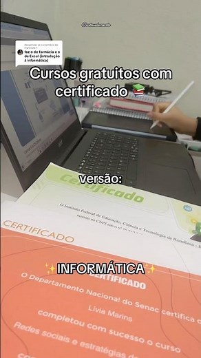 Cursos gratuitos de informática! 📚 #informatica #cursos #dicas