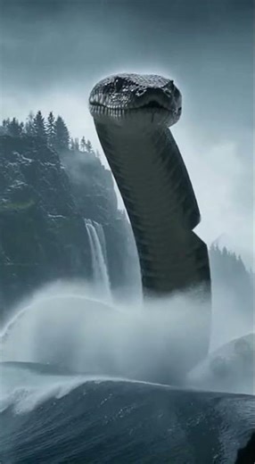 🐍🌊💥 Waves Crashing Against Its Body