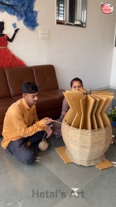 30M views · 53K reactions | Jute craft - home decor pot making #jute #pot | Hetal's Art | Facebook