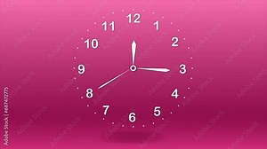 very simple clock animation, clock motion graphics Stock Video