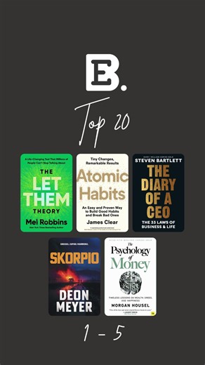 Presenting ... the Exclusive Books top 20 bestsellers for the week 😍📖 Are you #currentlyreading any of them? Penguin Random House SA Pan Macmillan South Africa Jonathan Ball Publishers Jonathan Ball Publishers Local | Exclusive Books