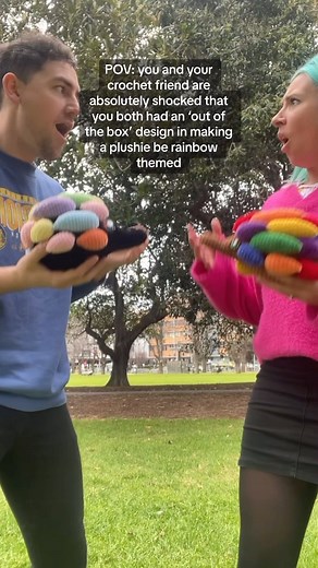 Would would’ve thought that @cro_with_the_flo and I would each make a rainbow echidna in two different rainbow fonts?? Shocking, isn’t it! 🌈 Echidna pattern by @cro_with_the_flo #crochet #amigurumi #echidna #australiacrochet #crochetersofinstagram | Crochet me Zaddy