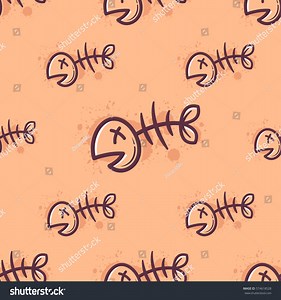 Seamless Repeating Pattern Fish Bones Vector Stock Vector (Royalty Free) 574618528 | Shutterstock