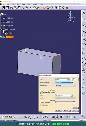 How to apply Parameters with formula in Catia V5 | isopara