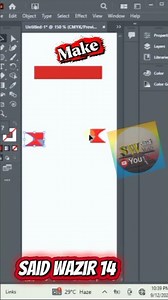 How to Make Ribbon Banner in Illustrator step by step, said wazir 14 tutorials, banner art design,