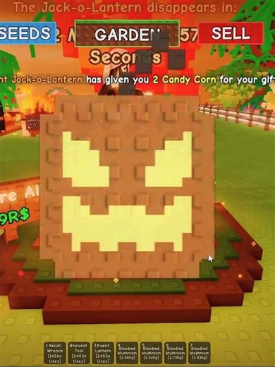 New halloween reward with Jack O Lantern #roblox #growagarden