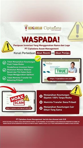 Waspada Investasi yang Menggunakan Nama Dan Logo Ciptadana Asset Management