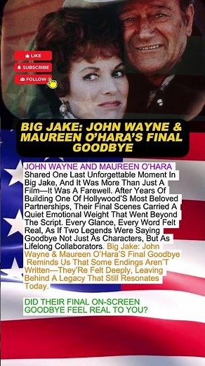 Wayne & O’Hara Final Goodbye 💔 #johnwayne #maureenohara #hollywood
