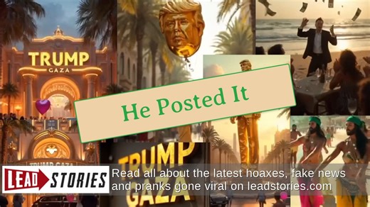 Fact Check: AI 'Trump Gaza' Video Published On Donald Trump's Official Social Media Features Golden Trump Statue, Bearded Belly Dancers  | Lead Stories