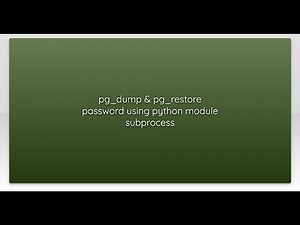pg_dump & pg_restore password using python module subprocess