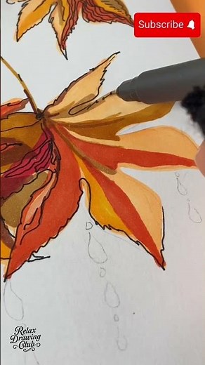 Autumn Magic ✨ Falling Leaves & Blue Drops | Relaxing Zentangle Art