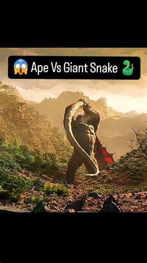 Mayur Bhoye on Instagram: "Ape 🐒 VS Snake 🐍 Kong is fighting with warbat and killing it. Amazing scene from hollow earth which is part of monsterverse universe. This is from godzilla VS Kong in which Kong is exploring hollow earth and fighting with dangerous titans 😳 #godzilla #Kong #godzillavskong #titan #warbat"