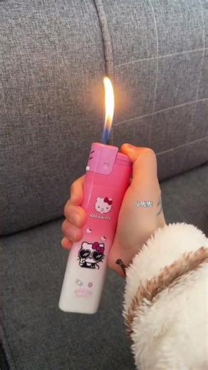 🔥 Cute but Powerful! Hello Kitty Gas Lighter Test | Strong Flam