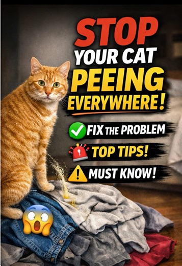How to Stop Your Cat from Peeing Everywhere 🐱❌ #catsoftiktok #catbehavior #catpee #pettips #fyp