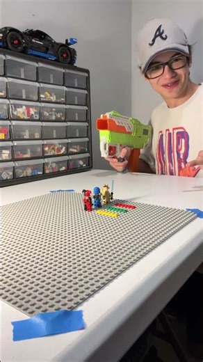 Nerf Gun vs LEGO Minifigure Wall #shorts #nerf #lego