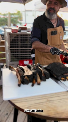 Pablo sneaks off with one of Joey Victorian - Pitmaster Beef Ribs 😋🏃🏻‍♂️💨💨 #LifeOfPablo #Alpllc #Houston #Texas #BeefRibs #Brisket | Life Of Pablo